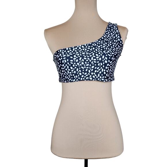 Black & White One Shoulder Swim Top - Picture 2 of 3